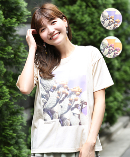 新款titicaca复古民族风森系圆领拼接印花短袖女T恤