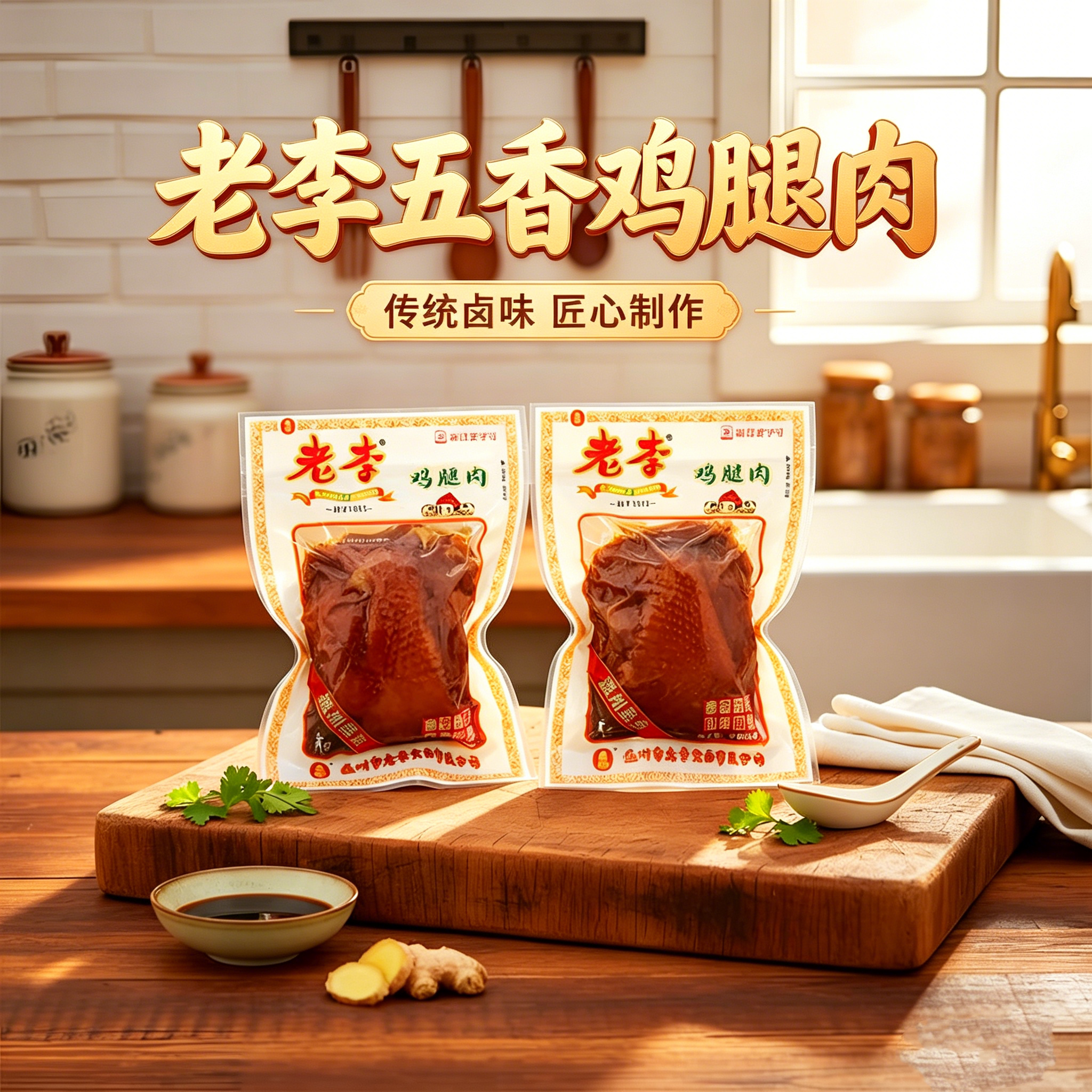 老李温州特产五香卤鸡腿肉即食