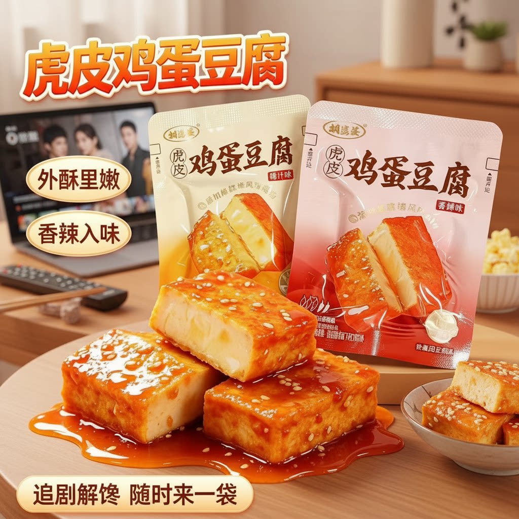 胡婆婆虎皮鸡蛋豆腐香辣味散装追剧解馋零食鸡蛋干豆腐干开袋即食
