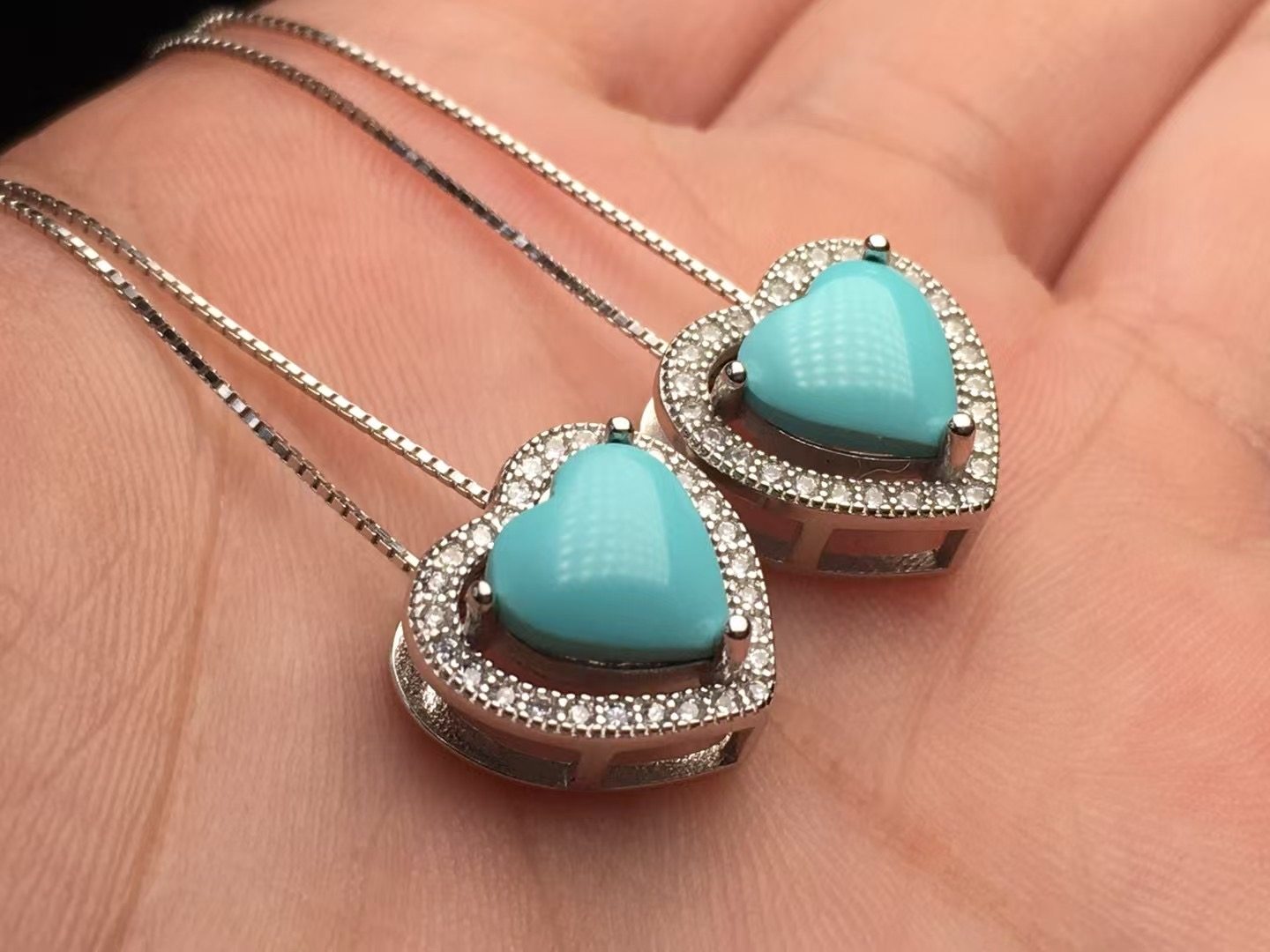 湖北十堰天然原矿无优化绿松石爱心吊坠项链925银镶嵌颈饰项坠女,饰品/流行首饰/时尚饰品新,颈饰,淘宝优惠券,粉丝福利购,淘宝优惠卷