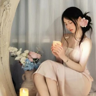 私房艺术照连衣裙优雅知性高雅网纱蕾丝性感睡裙精致女神长裙110