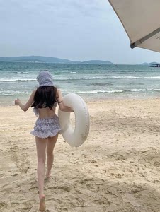 「尼斯海边～*sea la vie!复古少女感泰式波点比基尼分体泳衣