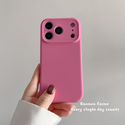 温柔ins特调桃红色硅胶17pro硬壳