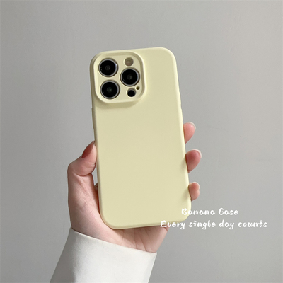 ins温柔奶黄色防摔液态手机壳