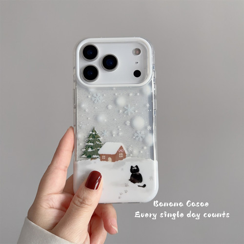 冬季氛围感ins雪山圣诞树手机壳