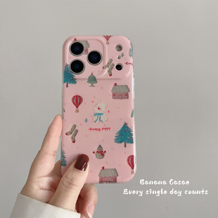 BananaCase小众ins趣味闪粉圣诞树屋子狗狗适用iPhone13手机壳17promax苹果16pro温柔粉15promax新款 14保护套