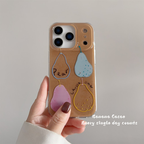 韩系ins栗子棕雪梨iPhone手机壳