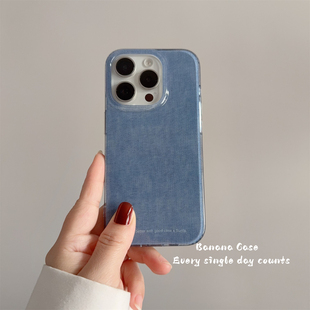 BananaCase小众ins创意牛仔色光面硬壳适用17promax苹果16pro手机壳iPhone14新款 防摔15promax简约13保护套16