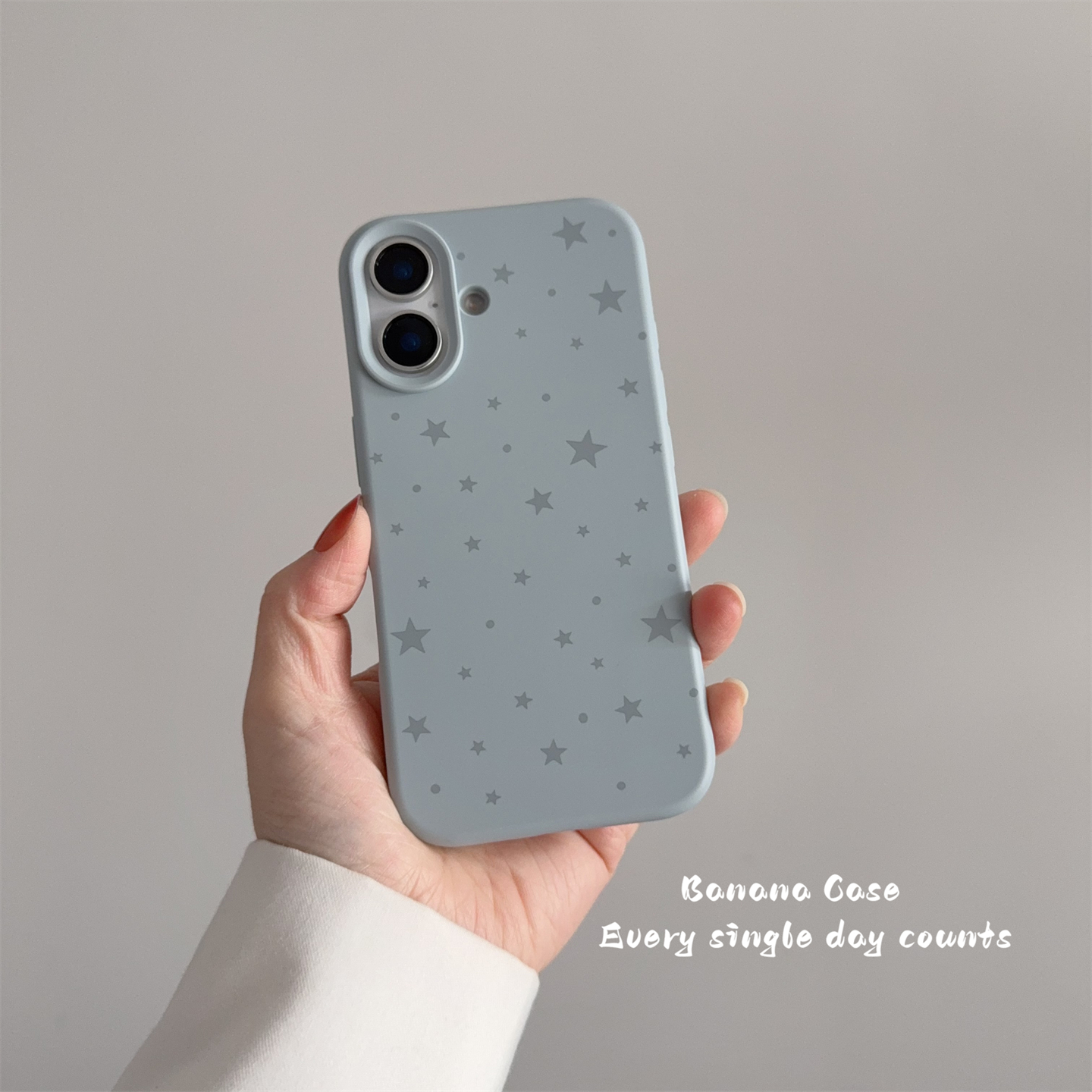 小众ins蓝灰色星星磨砂防摔软壳