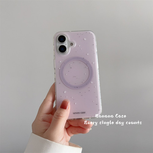 韩国ins小众紫色泼墨磁吸手机壳