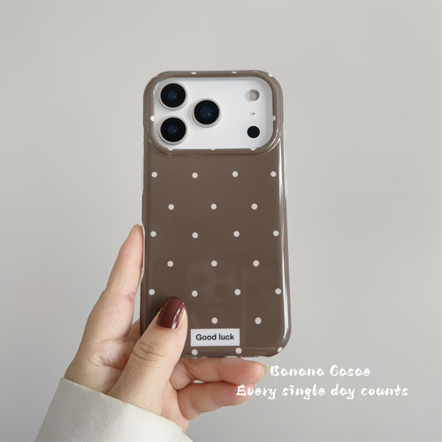 BananaCase韩国ins奶咖白波点适用17promax苹果16pro手机壳iPhone17新款15promax防摔13/14pro保护套17硬壳16