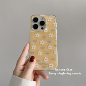BananaCase韩国ins黄色格纹蝴蝶结小花朵适用iPhone17苹果15promax手机壳14pro光面16promax新款 15保护套硬壳