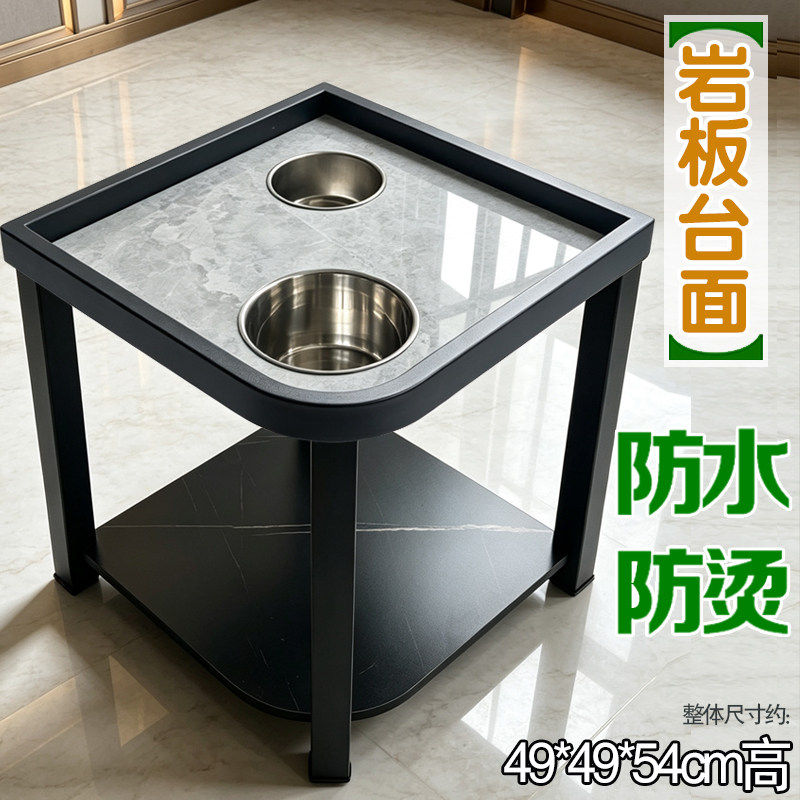 包邮防水防烫扇形岩板麻将机小茶几桌烟缸棋牌室茶楼茶水架台边几
