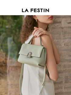 拉菲斯汀头层牛皮塌塌包女夏天2025新款高级感手提斜挎小众凯莉包