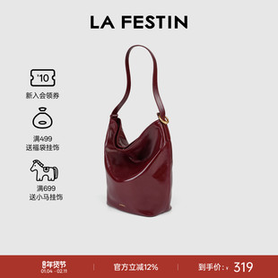 【新年礼物】拉菲斯汀麂皮绒水桶包新款秋冬女包小众大容量斜挎包