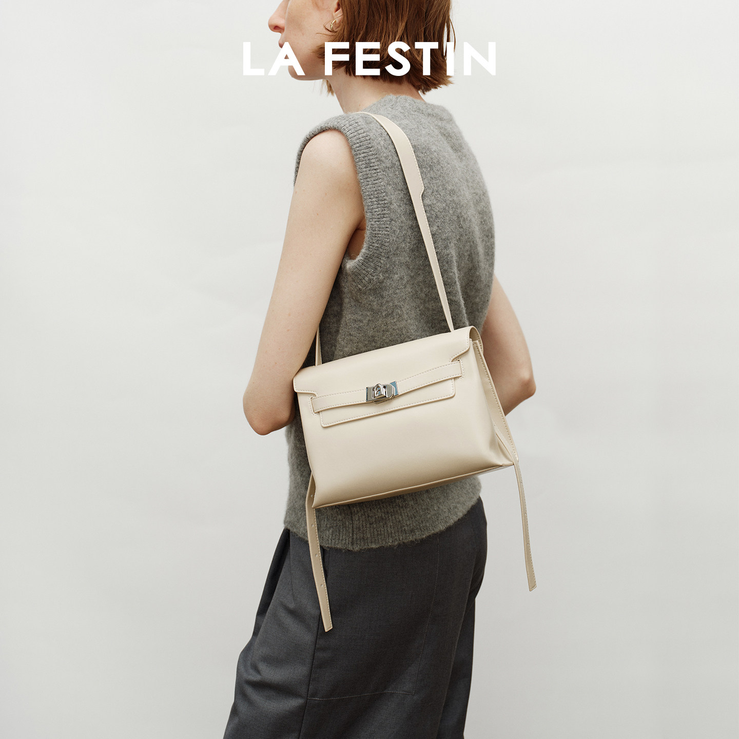 拉菲斯汀抱抱软方包2026新款通勤女包腋下斜挎凯利包大容量托特包