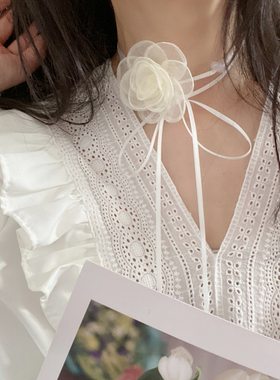 花朵网纱爱心女绑带choker