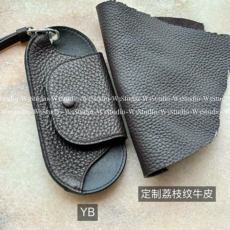 法式小众眼镜包头层牛皮墨镜便携收纳包时髦挂脖磁吸眼镜夹包挂件