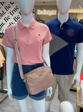 新加坡暇步士HP新款女士纯棉翻领POLO衫修身马卡龙色上衣内搭
