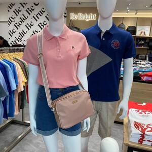 暇步士女士翻领Polo短袖纯棉上衣