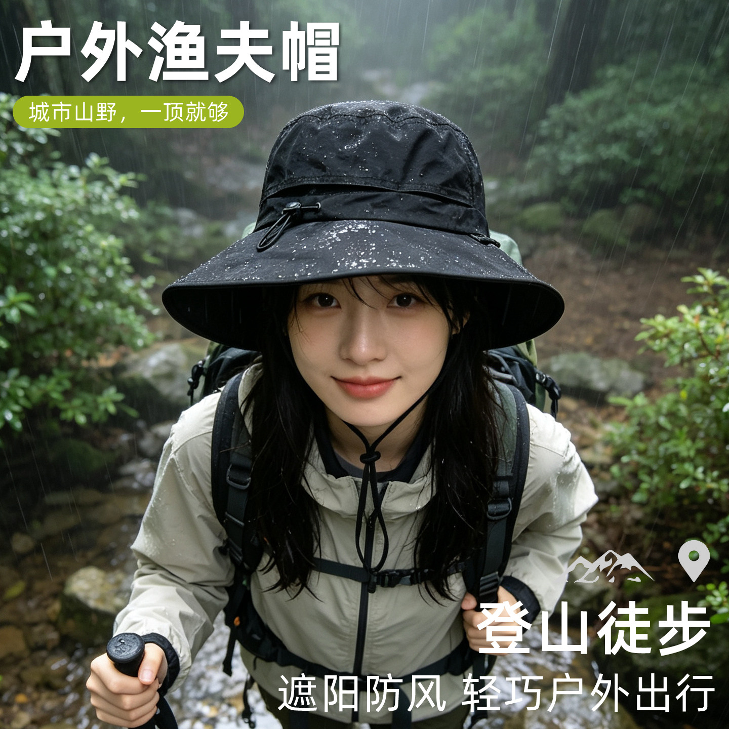 2026新款男女户外超轻薄透气登山徒步渔夫帽防泼水夏季遮阳防晒帽
