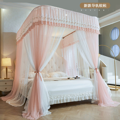 可升降不锈钢家用好安装导轨蚊帐