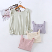 打底衫 2024年秋冬莫代尔保暖内衣上衣单件女秋衣U形低领薄款 长袖