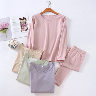 秋冬保暖内衣女纯棉薄款 套装 修身 全棉秋衣秋裤 打底线衣线裤 24新款