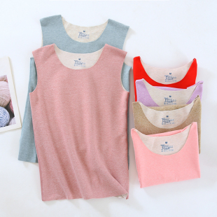 含羊毛蚕丝 上衣加绒德发热内衣秋冬季 新款 无痕保暖背心女士打底衫