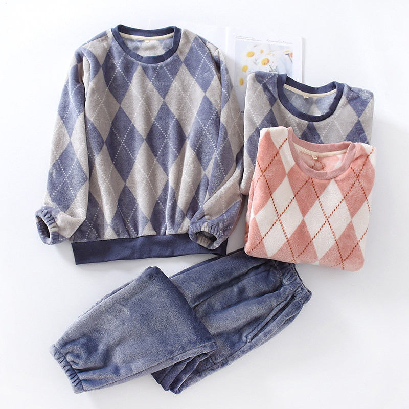 法兰绒睡衣女秋冬加厚绒套头收腿脚口珊瑚绒情侣家居服暖暖套装男,女士内衣/男士内衣/家居服,睡衣/家居服套装,淘宝优惠券,粉丝福利购,淘宝优惠卷