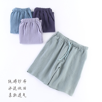 日单夏季纯棉五分裤薄款宽松家居