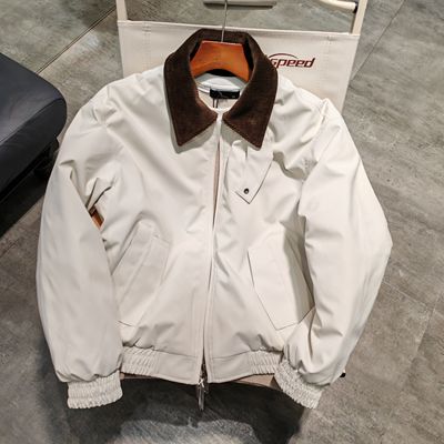 高版本90白鸭绒子含量冬季miu轻奢中古风翻领轻羽绒服夹克男外套