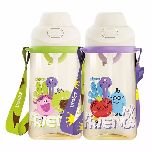 贝亲保温杯儿童水杯500ml大容量吸管直饮两用便携式水壶宝宝水杯