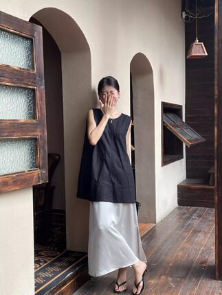 清仓无袖背心上衣女夏季休闲宽松慵懒风百搭显瘦减龄衬衫2607