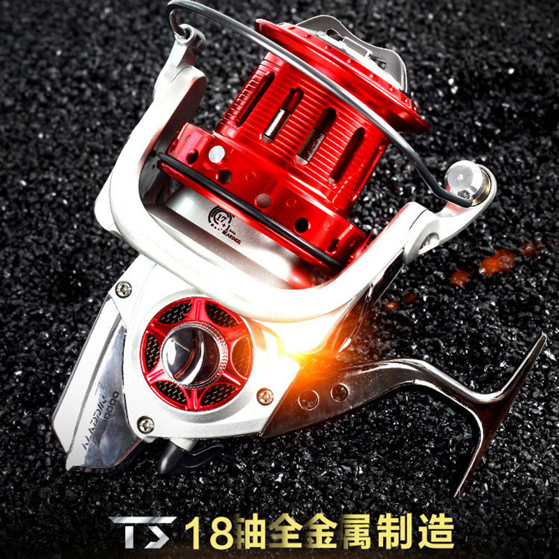 泰森超大型锚鱼轮 全金属斜口浅杯18轴10000 12000远投渔线轮海钓