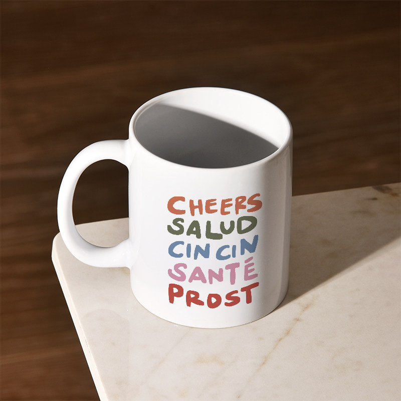 Cheers干杯马克杯陶瓷ins风高级设计感小众情侣办公室咖啡杯子