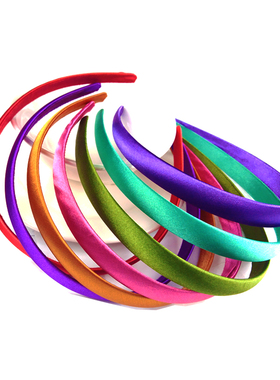 窄款1cm 缎面高光仿真丝发箍简约洗面配服饰不夹头细款发夹头饰