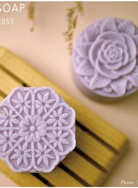 PPSOAP原创手工皂模食品级月饼圆形模具收纳  FE055 一模六穴