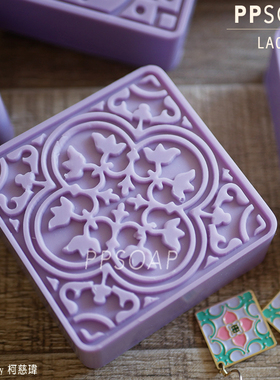 PPSOAP原创设计模具 食品级矽胶模 手工皂模 杯墊 LA059 方型窗花