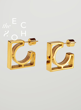 theECHO唤应「方圆 」18k 防过敏 轻奢小众 ins简约 几何图 耳环