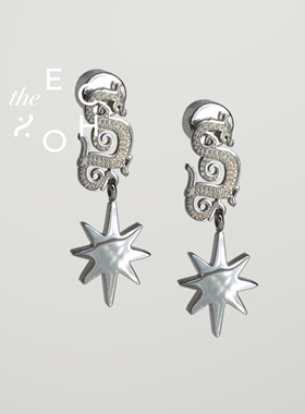 theECHO唤应「龙女」银龙星星 十二生肖 耳环秋冬 女 礼物 免护理