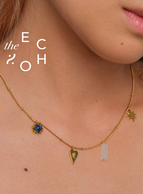 theECHO唤应「 花火」爱的火花金 白水晶 情人节 520礼物 项链女