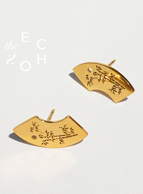 theECHO唤应「竹月 」国风汉服配饰小众耳环女可日常佩戴闺蜜礼物