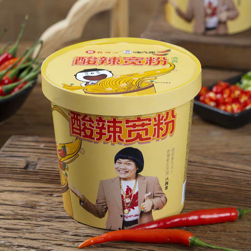 顺心嗨吃家酸辣粉宽粉105g桶方便粉丝/粉条