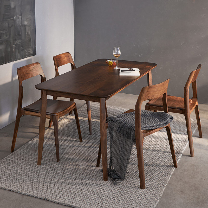 北欧黑胡桃木餐桌现代简约轻奢简易家用小户型实木长方形收纳桌子|ruв категории жилой мебели, Таблица класса, обеденный стол - от Buy2taobao.com для оказания профессиональной услуги покупки агента Taobao