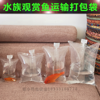 观赏鱼打包装加厚活体充氧气快递运输水族海鲜一次性透明塑料袋子