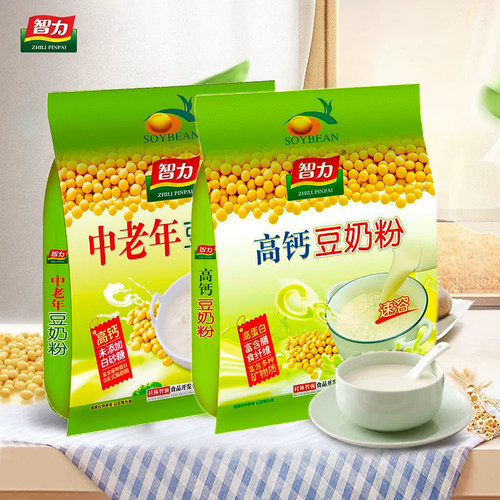 高钙豆奶粉720g中老年豆奶粉无白砂糖袋装营养早餐冲泡饮品速溶