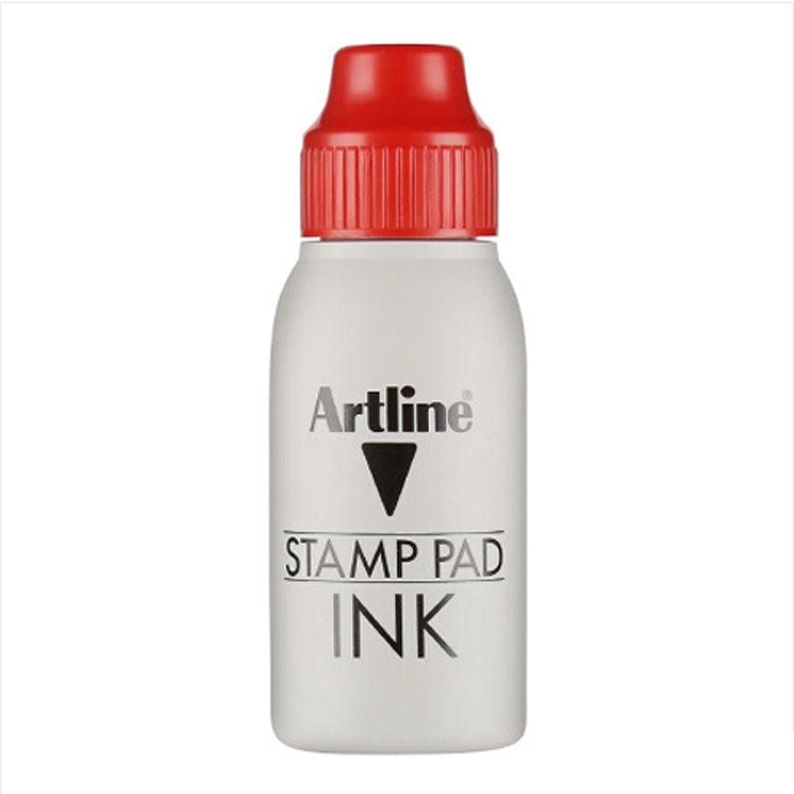 日本旗牌artline雅丽印台印泥红色补充印油esa-2n 50ml
