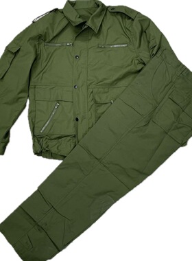 87夏季的确良夹克式工作服套装带屁兜结实耐磨户外春秋