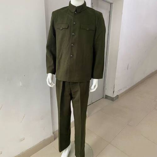 老式收藏正品65呢子中山领套装